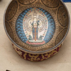 Avalokiteshvara Hand-Etched Singing Bowl