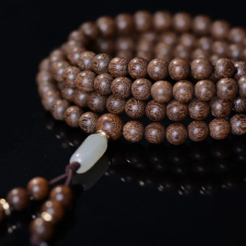 Mythstone 108 Mala Beads Rosewood Jade Calm Bracelet - Image 7