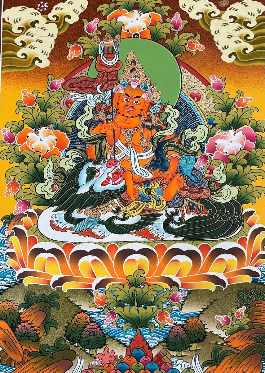 Snow Lion Zambala Thangka Painting