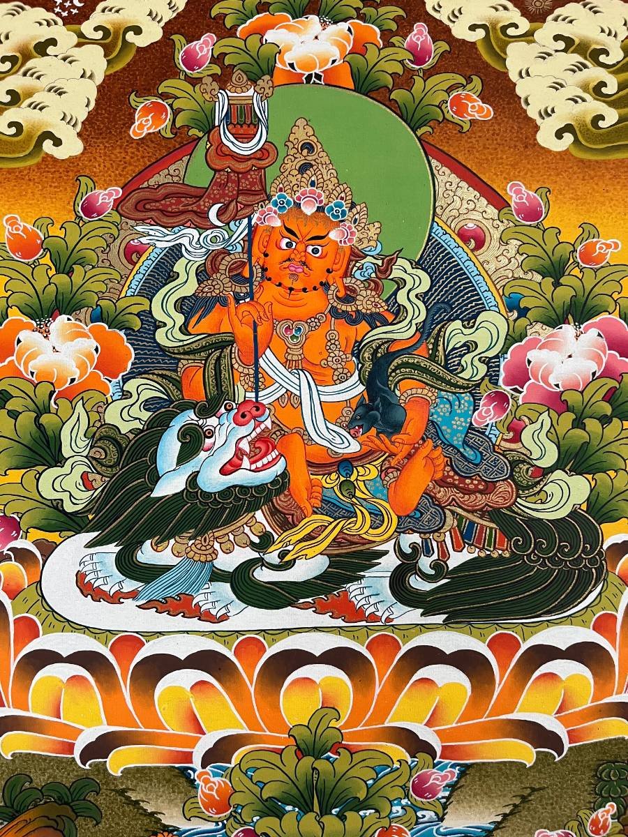 Snow Lion Zambala Thangka Painting - Image 2