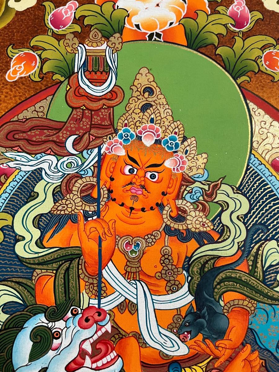 Snow Lion Zambala Thangka Painting - Image 3