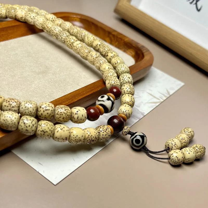 Mythstone 108 Mala Beads Bodhi Seed Dzi Bead Keep Away Evil Spirits Bracelet - Image 4