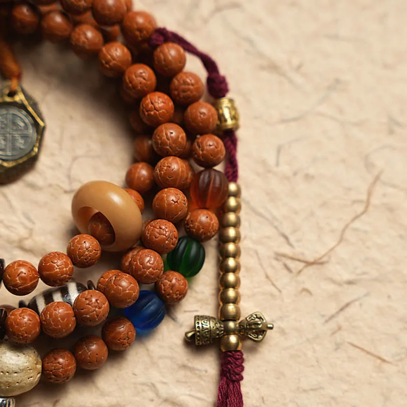 Mythstone Tibet Bodhi Seed 108 Mala Beads Wisdom Peace Bracelet Necklace - Image 8