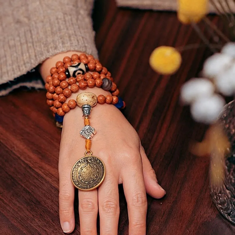 Mythstone Tibet Bodhi Seed 108 Mala Beads Wisdom Peace Bracelet Necklace - Image 13