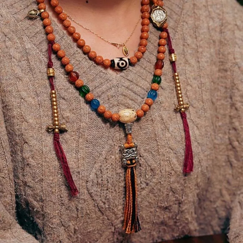 Mythstone Tibet Bodhi Seed 108 Mala Beads Wisdom Peace Bracelet Necklace - Image 9
