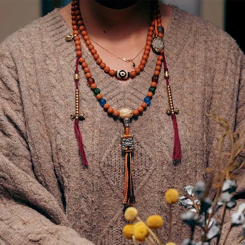 Mythstone Tibet Bodhi Seed 108 Mala Beads Wisdom Peace Bracelet Necklace - Image 12