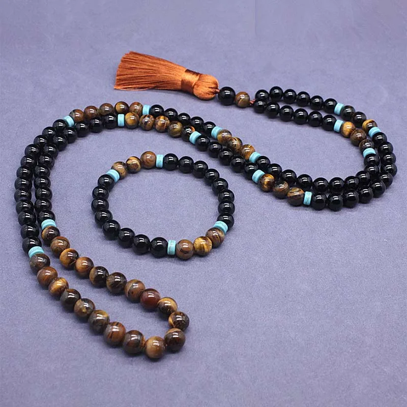 Mythstone Tibetan Black Onyx Peace Mala Set - Image 2