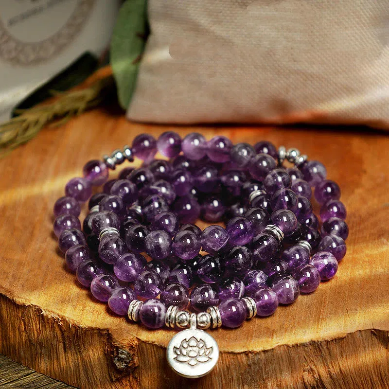 Mythstone Natural Amethyst Purification Mala Bracelet - Image 6