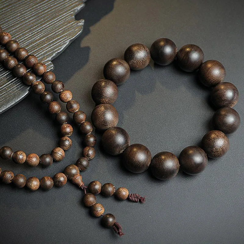 MythStone 108 Mala Beads Agarwood Peace Strength Calm Bracelet - Image 12