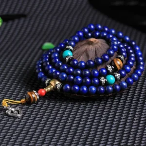 Mythstone 108-Bead Lazurite Mala Bracelet ?C A Symbol of Positivity and Spiritual Balance