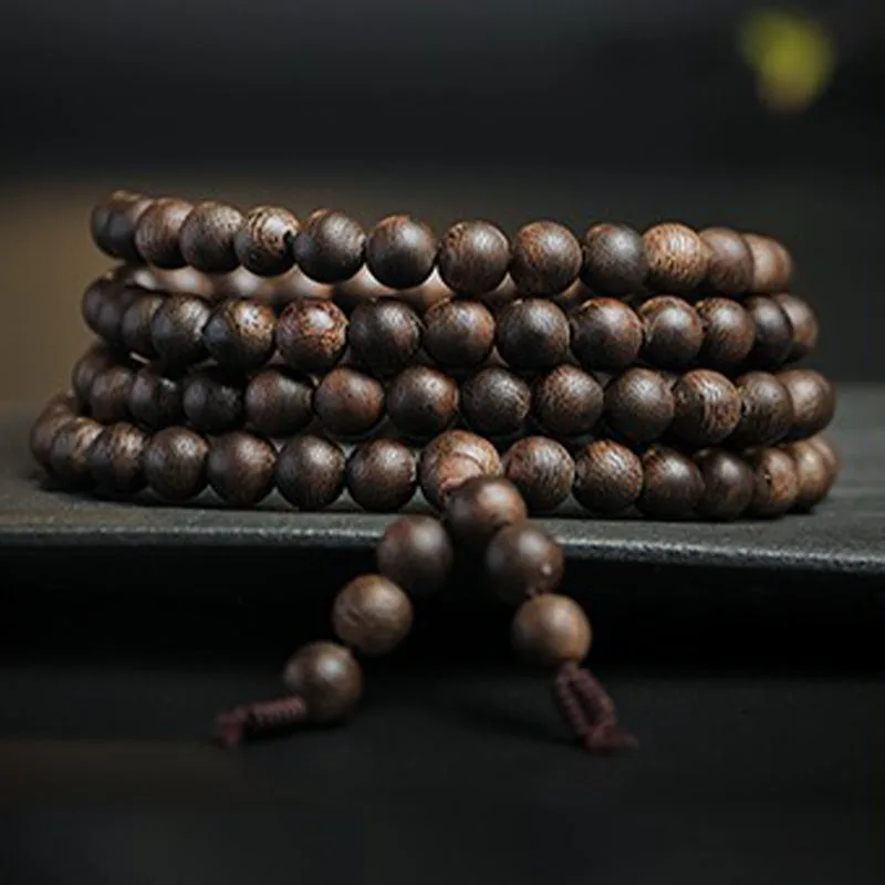 MythStone 108 Mala Beads Agarwood Peace Strength Calm Bracelet - Image 9