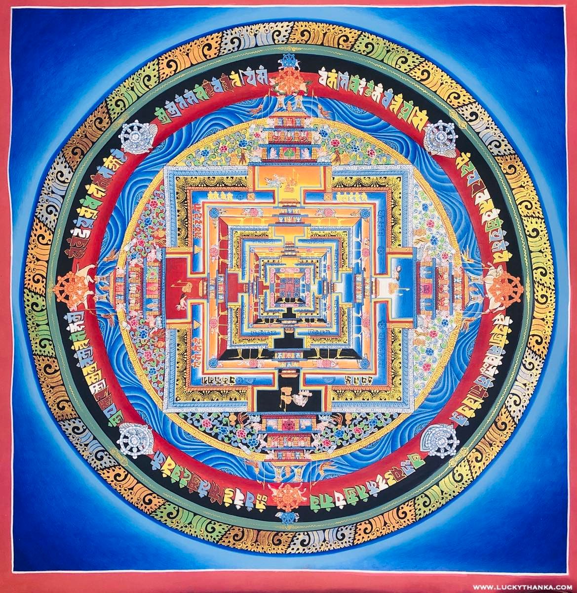 Kalchakra Mandala Thangka Painting with Various Color
