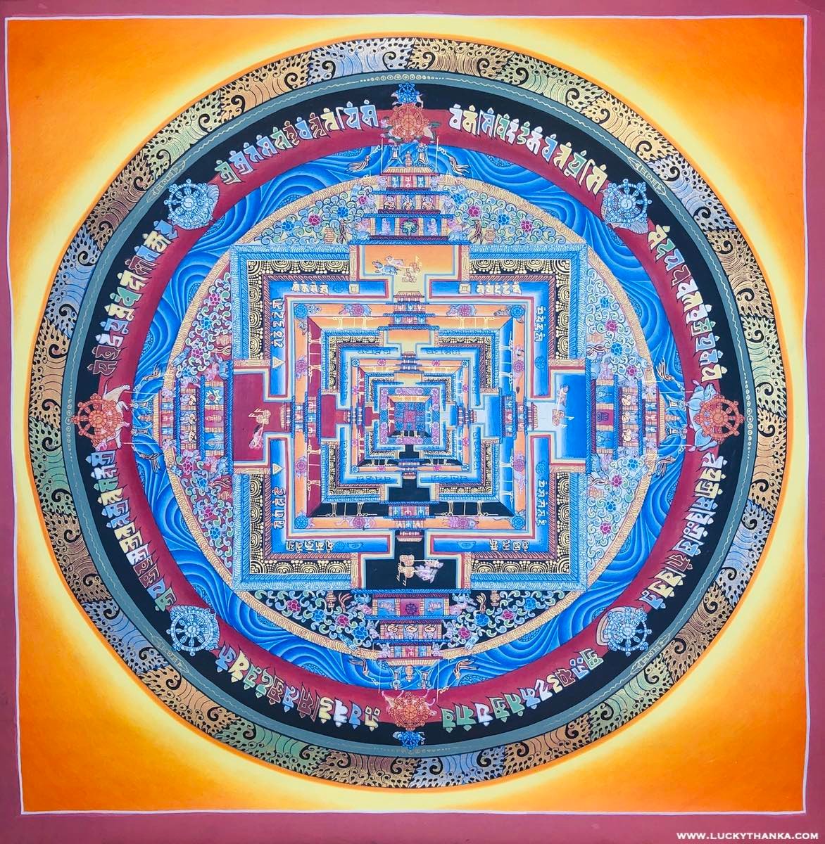 Kalchakra Mandala Thangka Painting with Various Color - Image 3