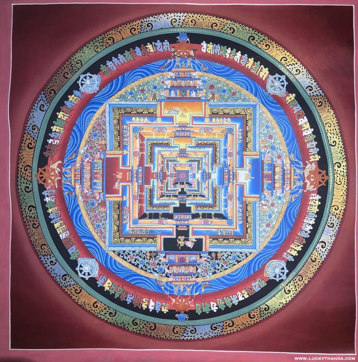 Kalchakra Mandala Thangka Painting with Various Color - Image 4