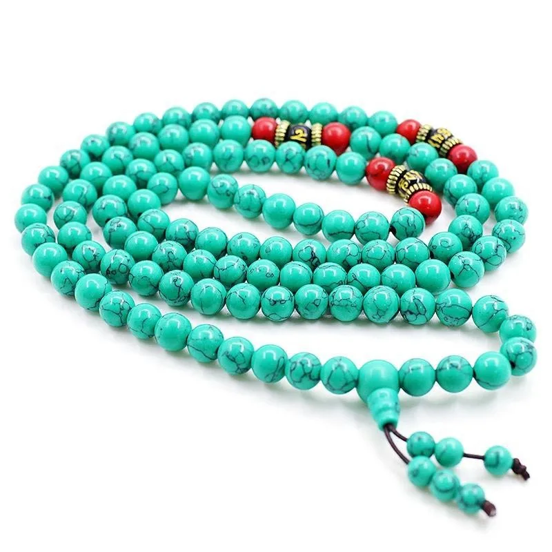 Mythstone Tibetan Turquoise Purification Necklace Mala - Image 2