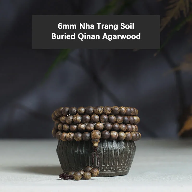 MythStone 108 Mala Beads Nha Trang Soil Buried Qinan Agarwood Balance Strength Bracelet - Image 2