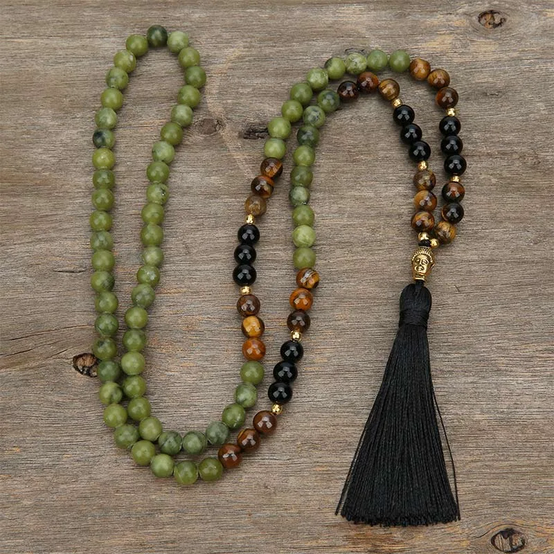 Mythstone – Tibetan Green Jasper Protection Mala Bracelet - Image 2