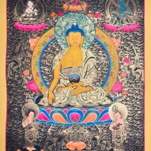 Shakyamuni Buddha Thangka | Gold Painted
