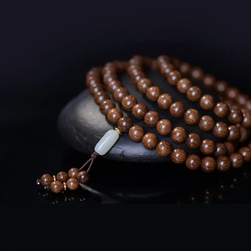 Mythstone 108 Mala Beads Rosewood Jade Calm Bracelet - Image 6