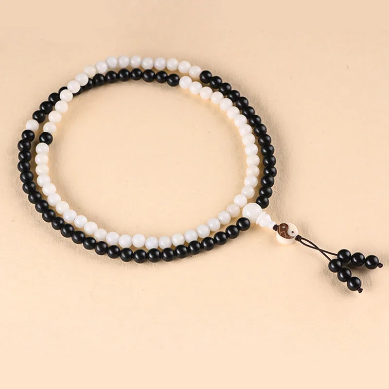 Mythstone Ebony YinYang Protection Necklace Mala - Image 8