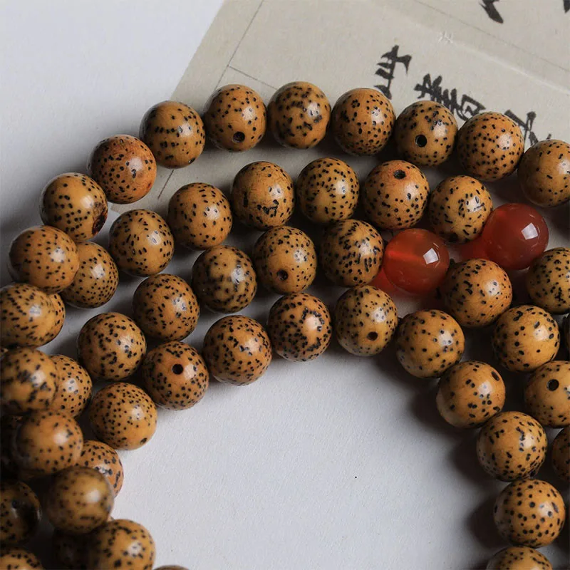 Mythstone 108 Mala Beads Bodhi Seed Red Agate Auspiciousness Bracelet - Image 4