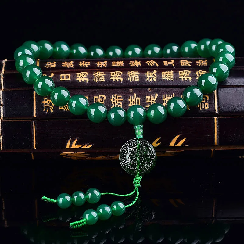 Mythstone Natural Green Agate Wrist Mala Manifestation Pocket Mala Car Decoration - Image 3