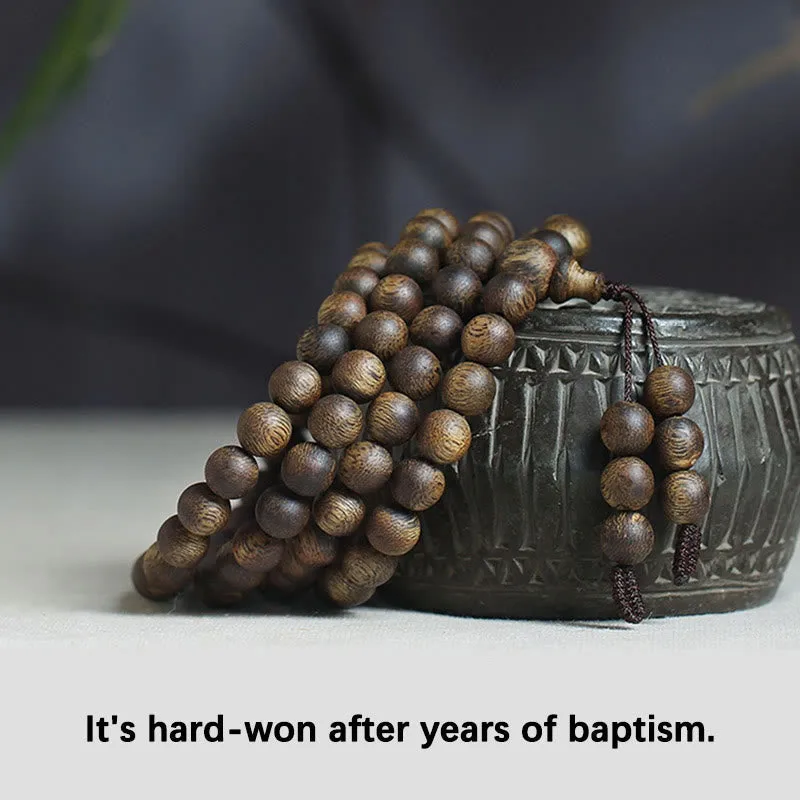 MythStone 108 Mala Beads Nha Trang Soil Buried Qinan Agarwood Balance Strength Bracelet - Image 21
