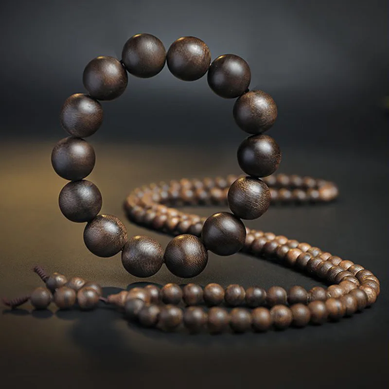 MythStone 108 Mala Beads Agarwood Peace Strength Calm Bracelet - Image 14
