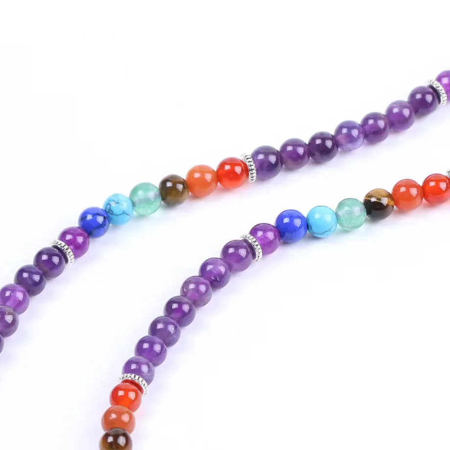 Mythstone 108 Mala Beads Rhodonite Blue Crystal Lazulite Healing Bracelet - Image 10