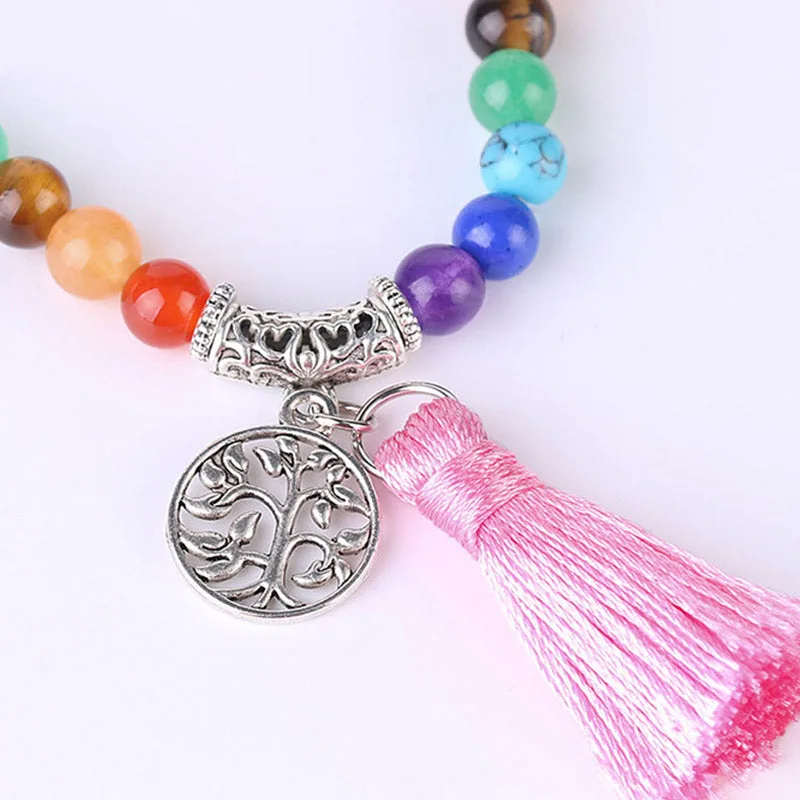 Mythstone 108 Mala Beads Rhodonite Blue Crystal Lazulite Healing Bracelet - Image 6