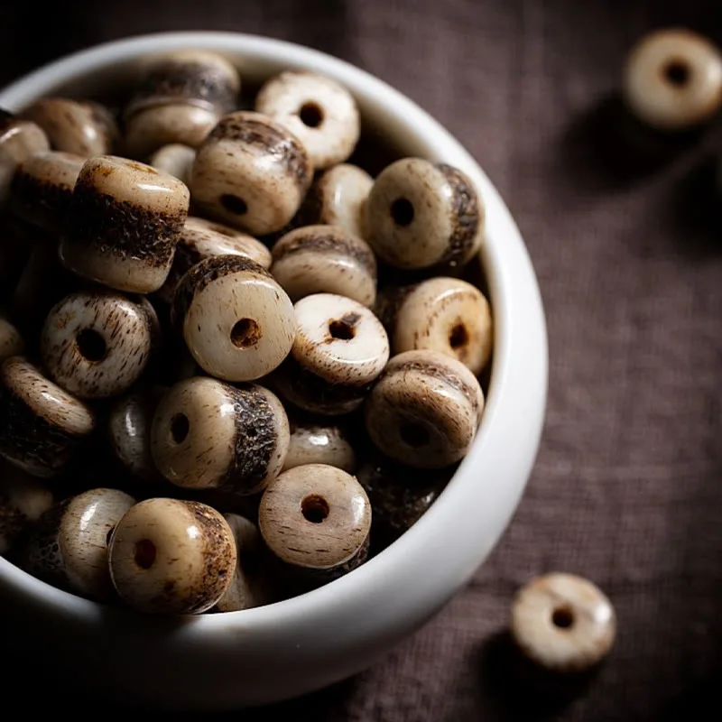 MythStone Tibetan 108 Mala Beads Yak Bone Dzi Bead The Lord of the Corpse Forest Strength Bracelet - Image 11