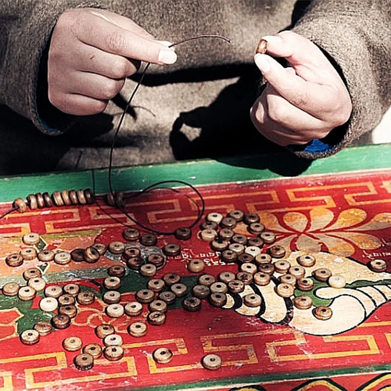 MythStone Tibetan 108 Mala Beads Yak Bone Dzi Bead PiXiu Nine Palaces Eight Diagrams Balance Bracelet - Image 23