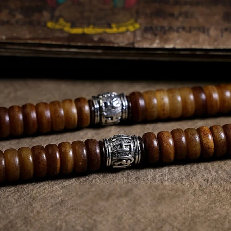 MythStone Tibetan 108 Mala Beads Yak Bone Dzi Bead PiXiu Nine Palaces Eight Diagrams Balance Bracelet - Image 6