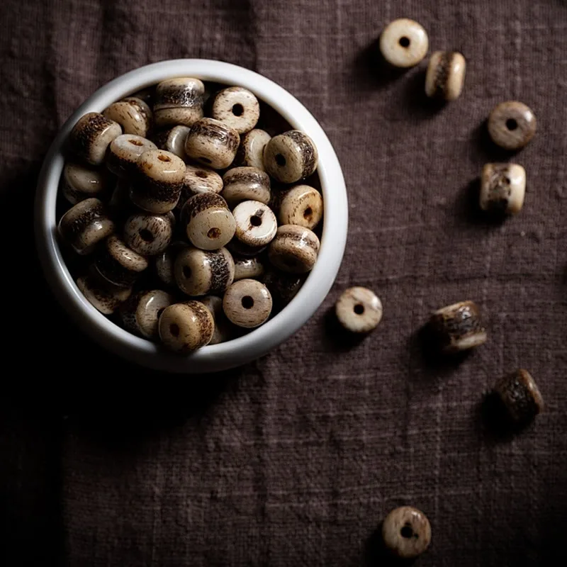MythStone Tibetan 108 Mala Beads Yak Bone Dzi Bead The Lord of the Corpse Forest Strength Bracelet - Image 21