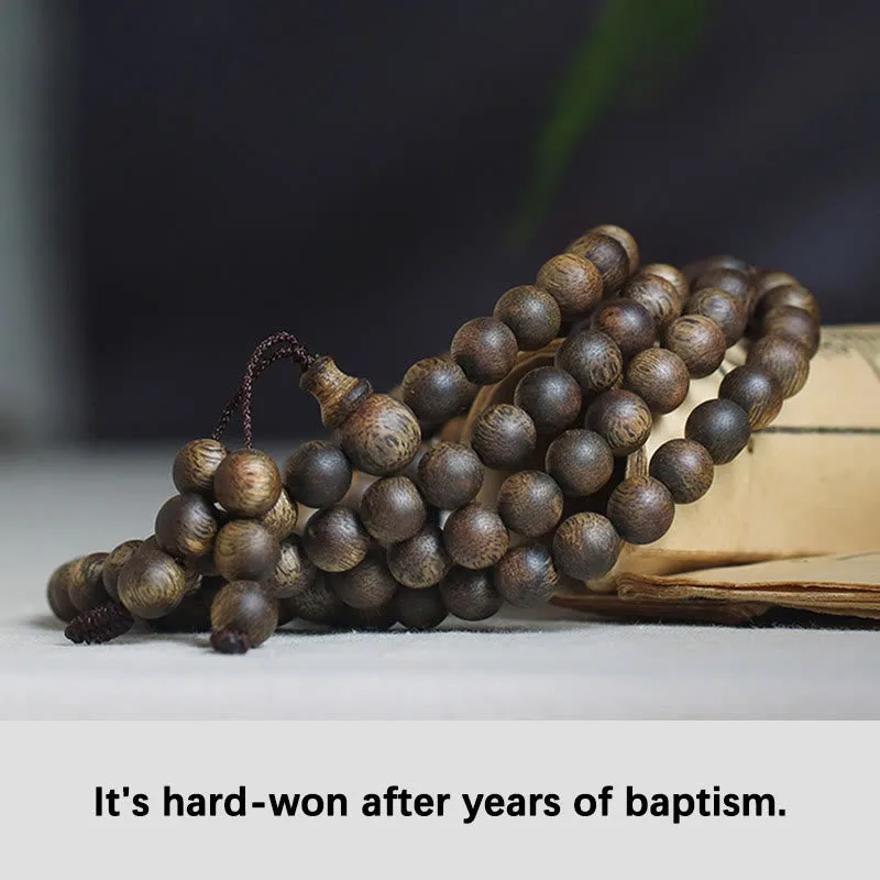 MythStone 108 Mala Beads Nha Trang Soil Buried Qinan Agarwood Balance Strength Bracelet - Image 20