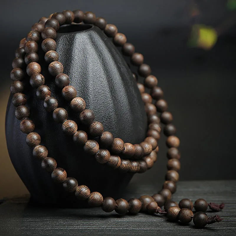 MythStone 108 Mala Beads Agarwood Peace Strength Calm Bracelet - Image 11