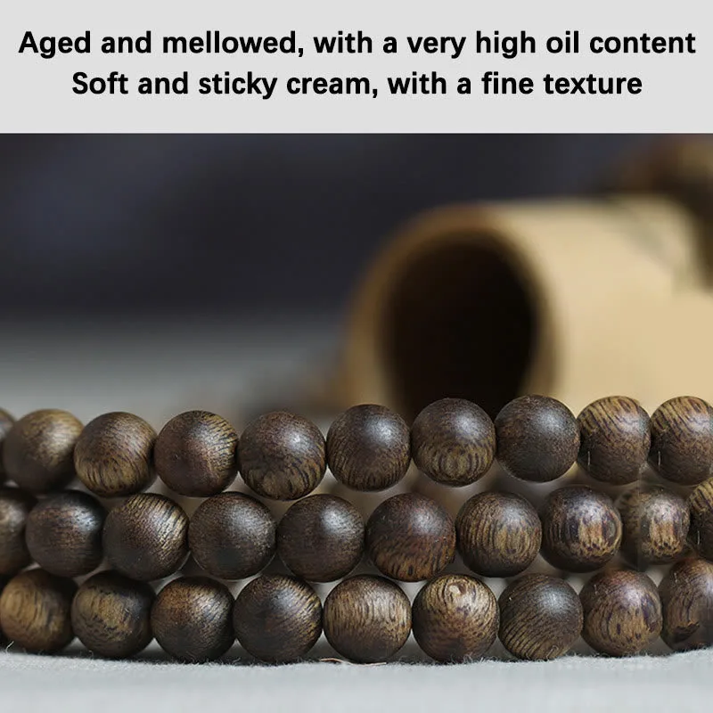 MythStone 108 Mala Beads Nha Trang Soil Buried Qinan Agarwood Balance Strength Bracelet - Image 16