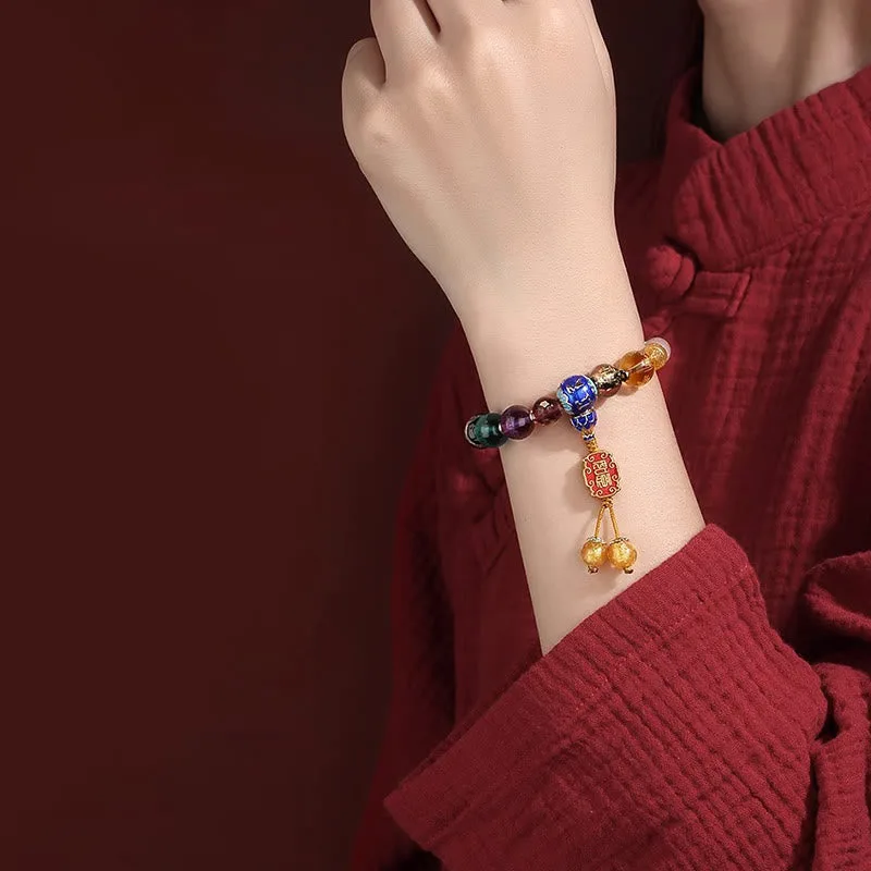 Mythstone Tibetan Colorful Incense Ash Liuli Glass Bead Om Mani Padme Hum Dorje Vajra 18 Beads Wrist Mala - Image 7