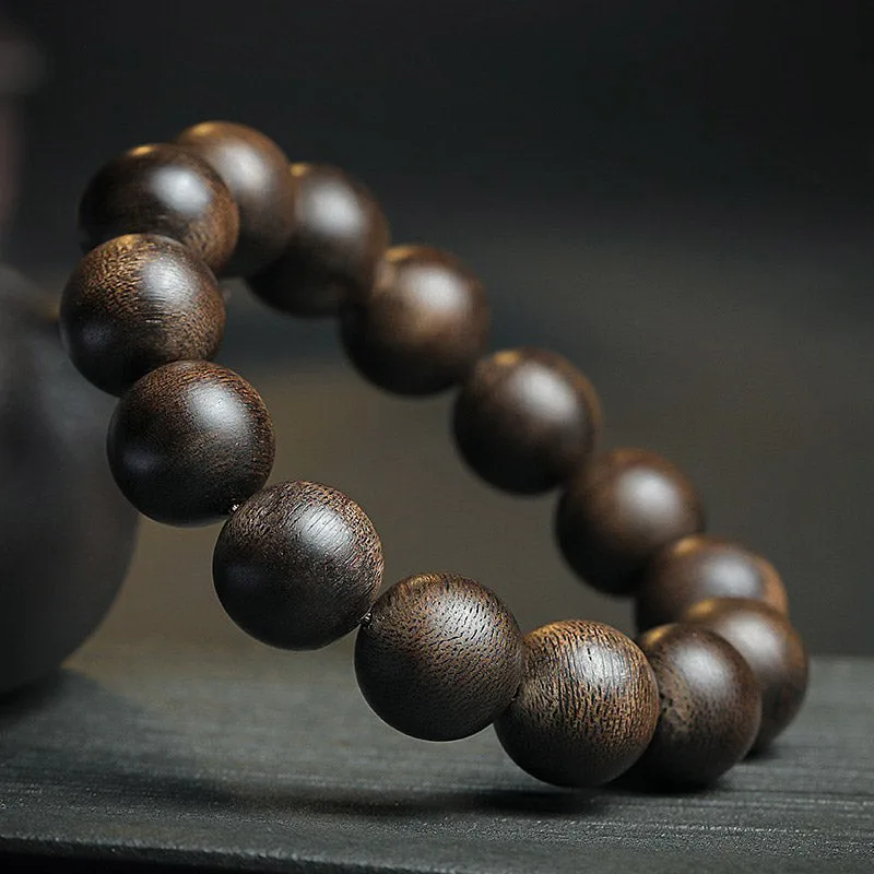 MythStone 108 Mala Beads Agarwood Peace Strength Calm Bracelet - Image 2