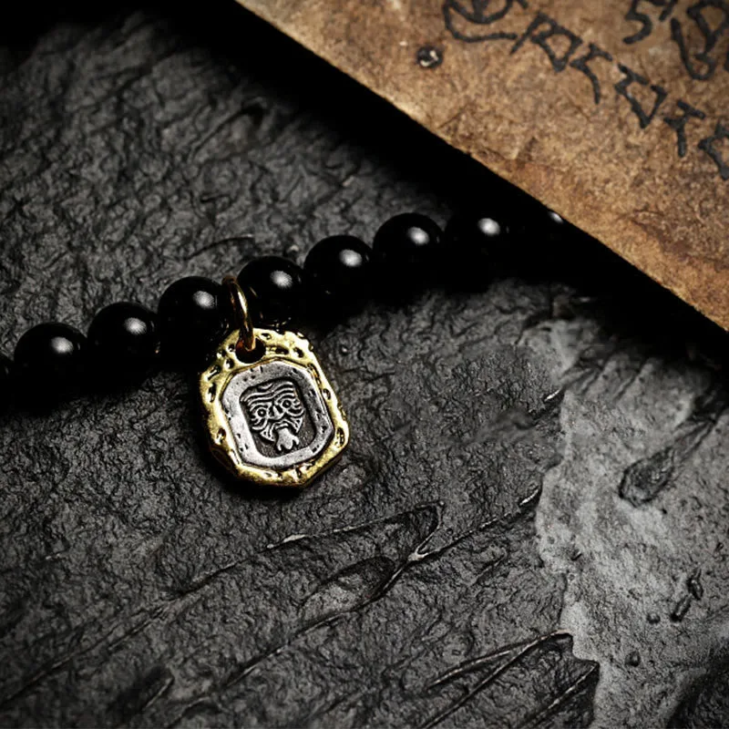 Mythstone Tibetan 108 Mala Beads Black Onyx Tiger Eye Beads Nine Palaces Bagua Protection Bracelet - Image 3