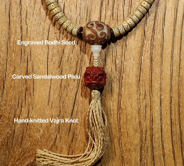 Mythstone Tibet 108 Mala Beads Bodhi Seed Cross Vajra Dharma Wheel PiXiu Wealth Bracelet - Image 14