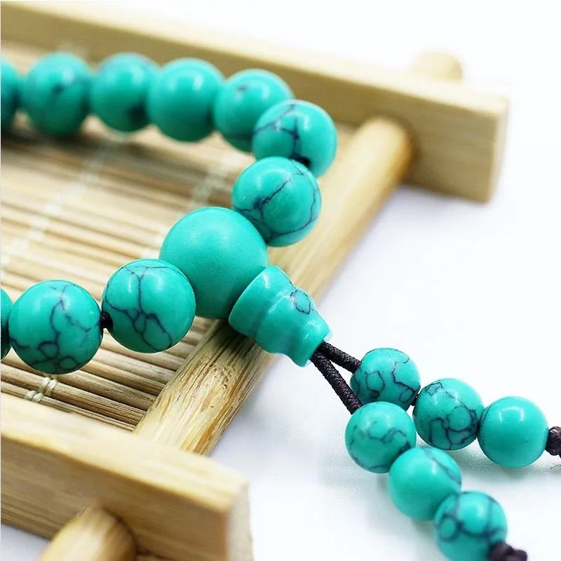 Mythstone Tibetan Turquoise Purification Necklace Mala - Image 4
