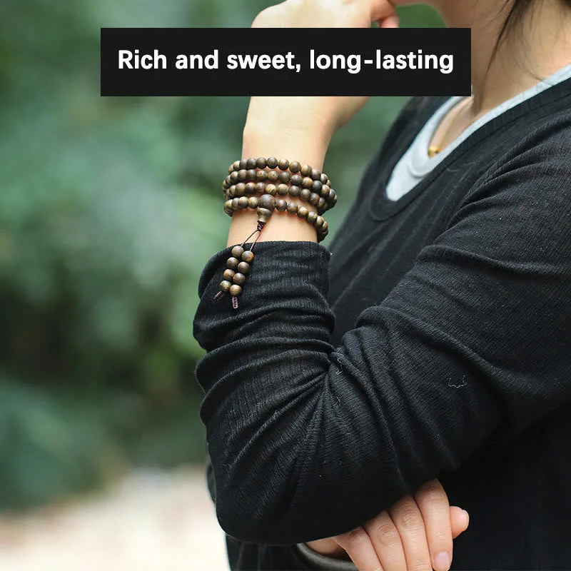 MythStone 108 Mala Beads Nha Trang Soil Buried Qinan Agarwood Balance Strength Bracelet - Image 7