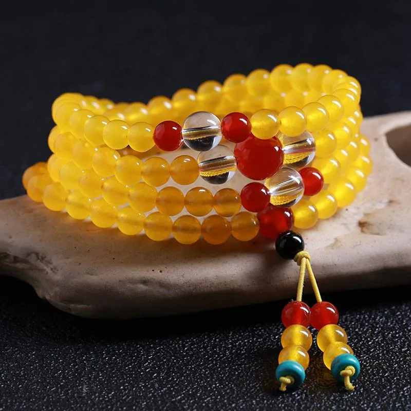 Mythstone 108 Mala Beads Yellow Chalcedony Harmony Bracelet - Image 7
