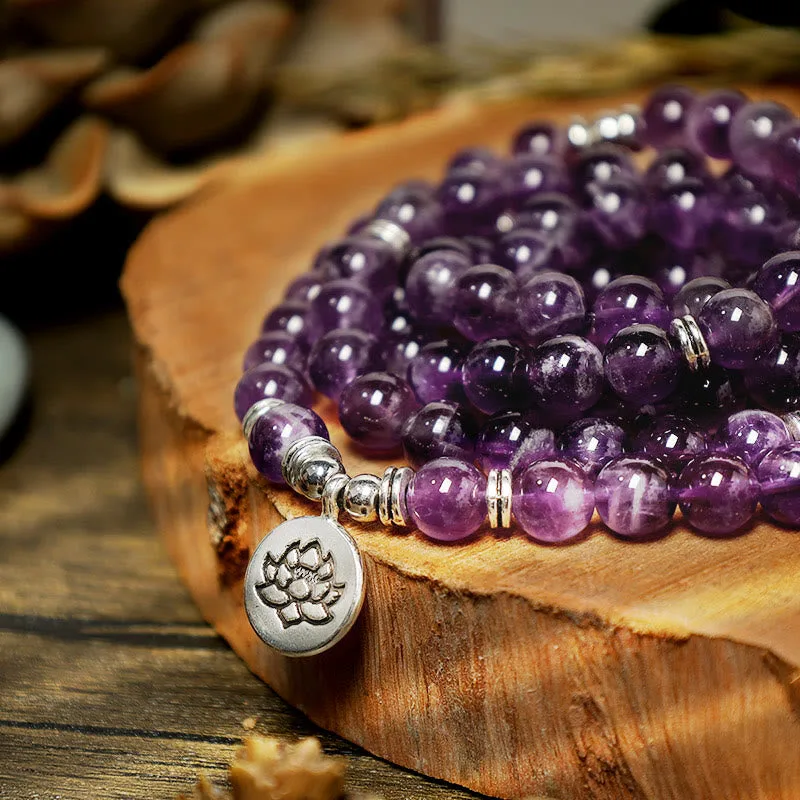 Mythstone Natural Amethyst Purification Mala Bracelet - Image 5
