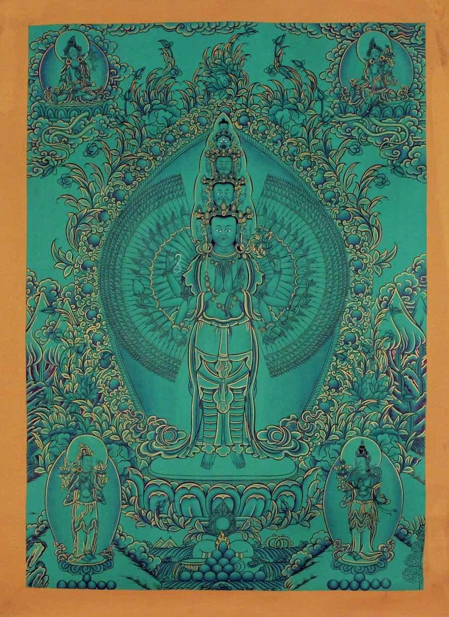Tibetan Thangka Painting of Avalokiteshvara | Kuanyin