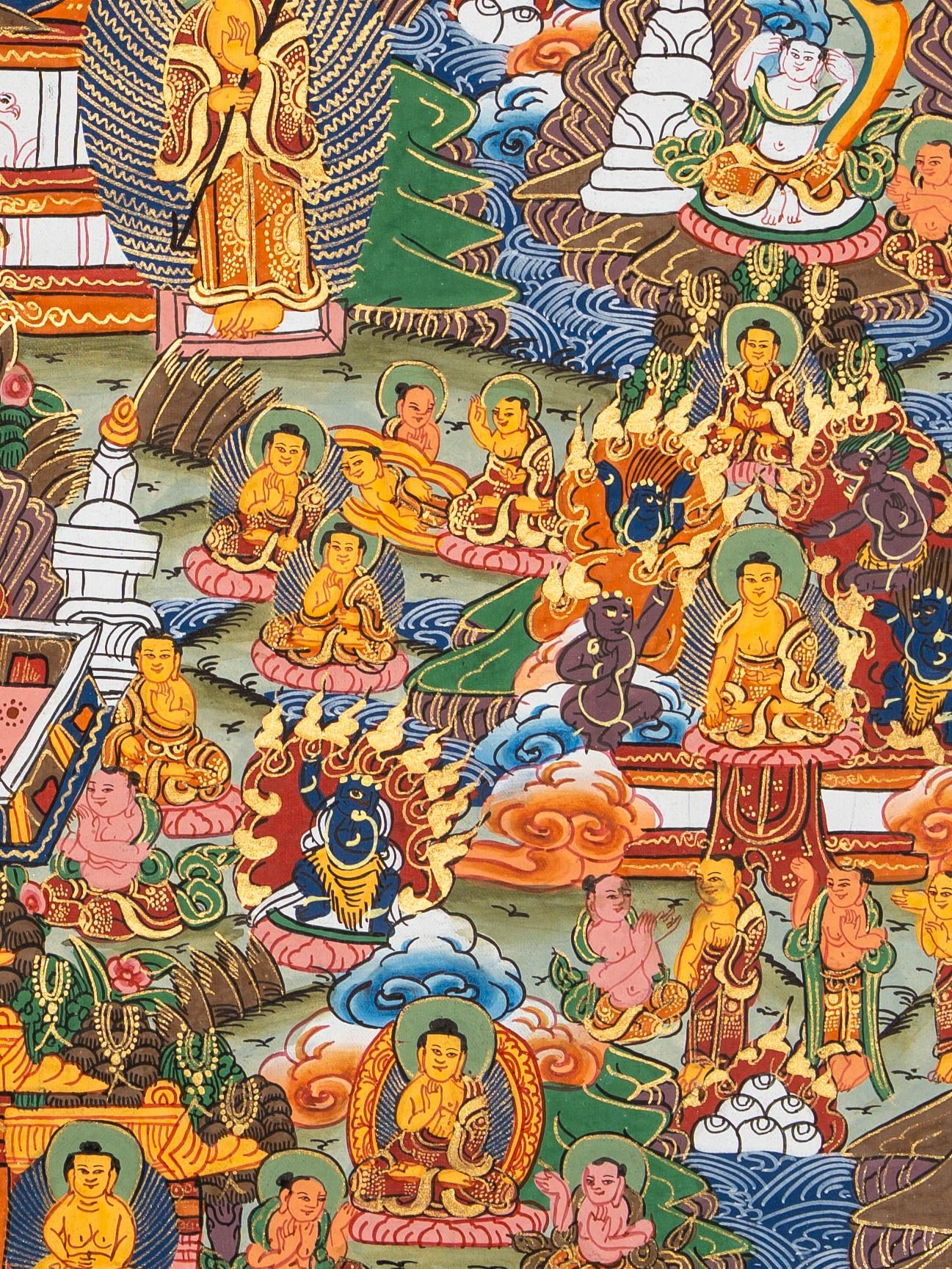 Sacred Buddha Life Thangka - Image 4