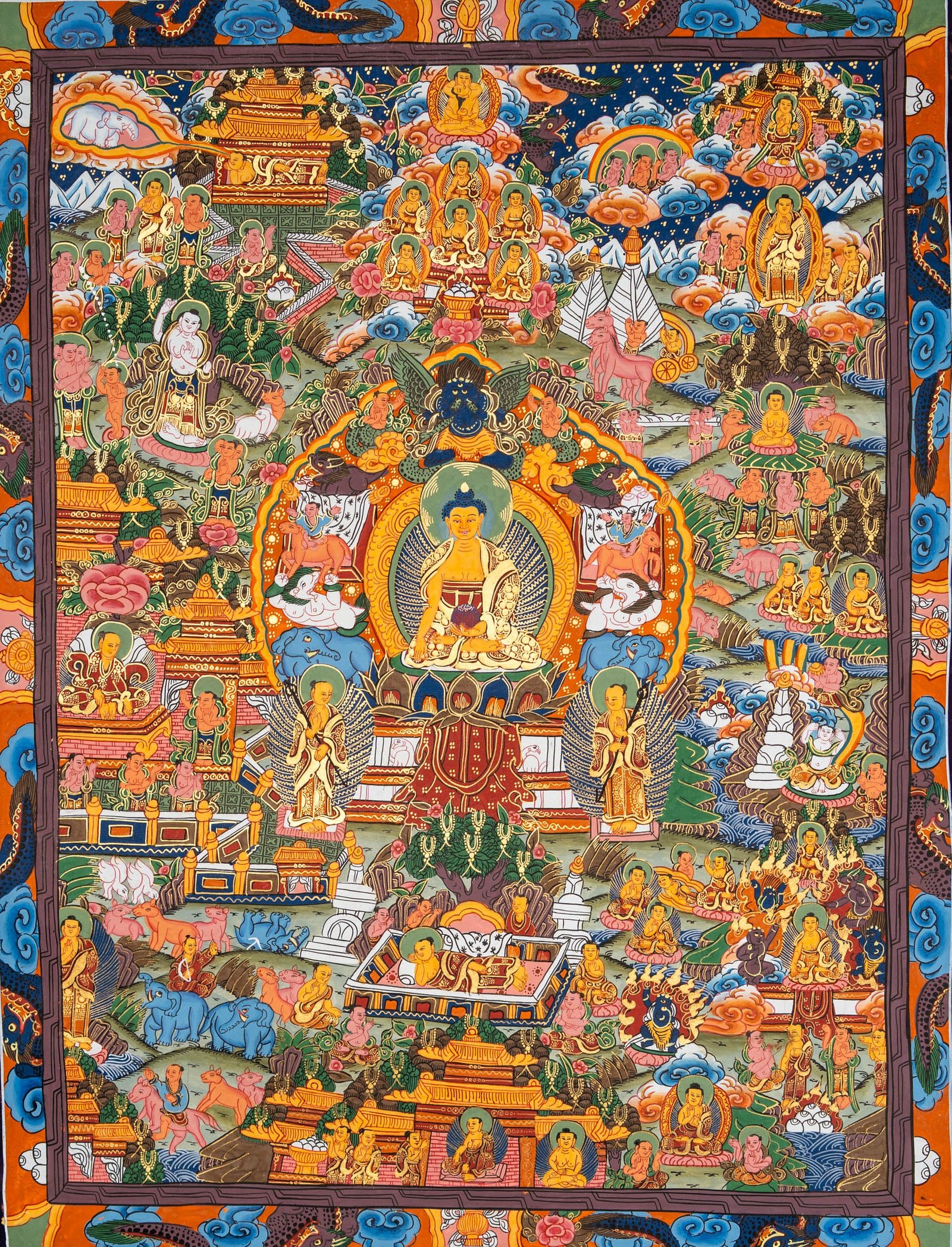 Sacred Buddha Life Thangka - Image 3