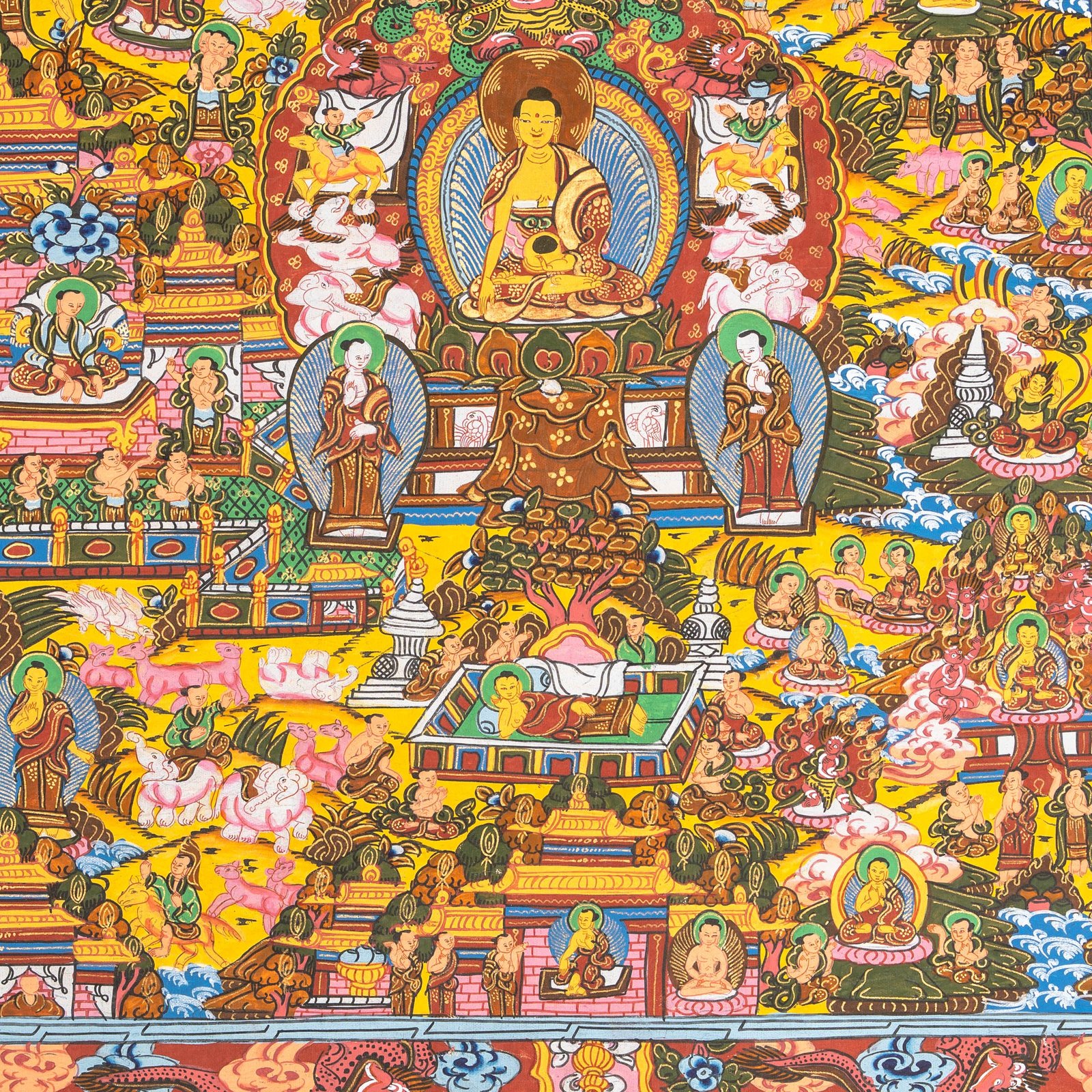 Journey to Enlightenment - Buddha Life Thangka - Image 3