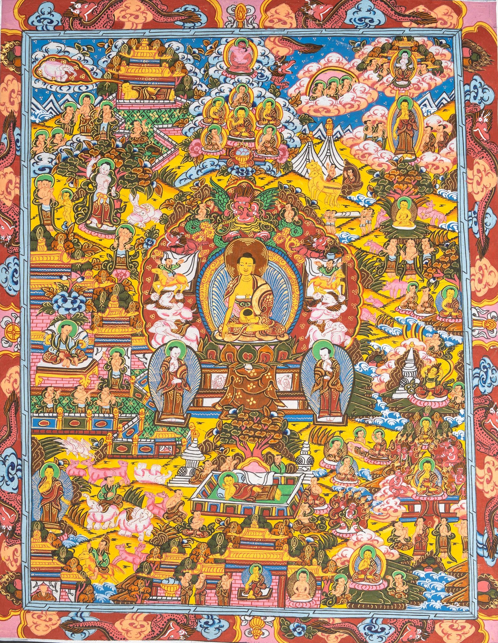 Journey to Enlightenment - Buddha Life Thangka - Image 2
